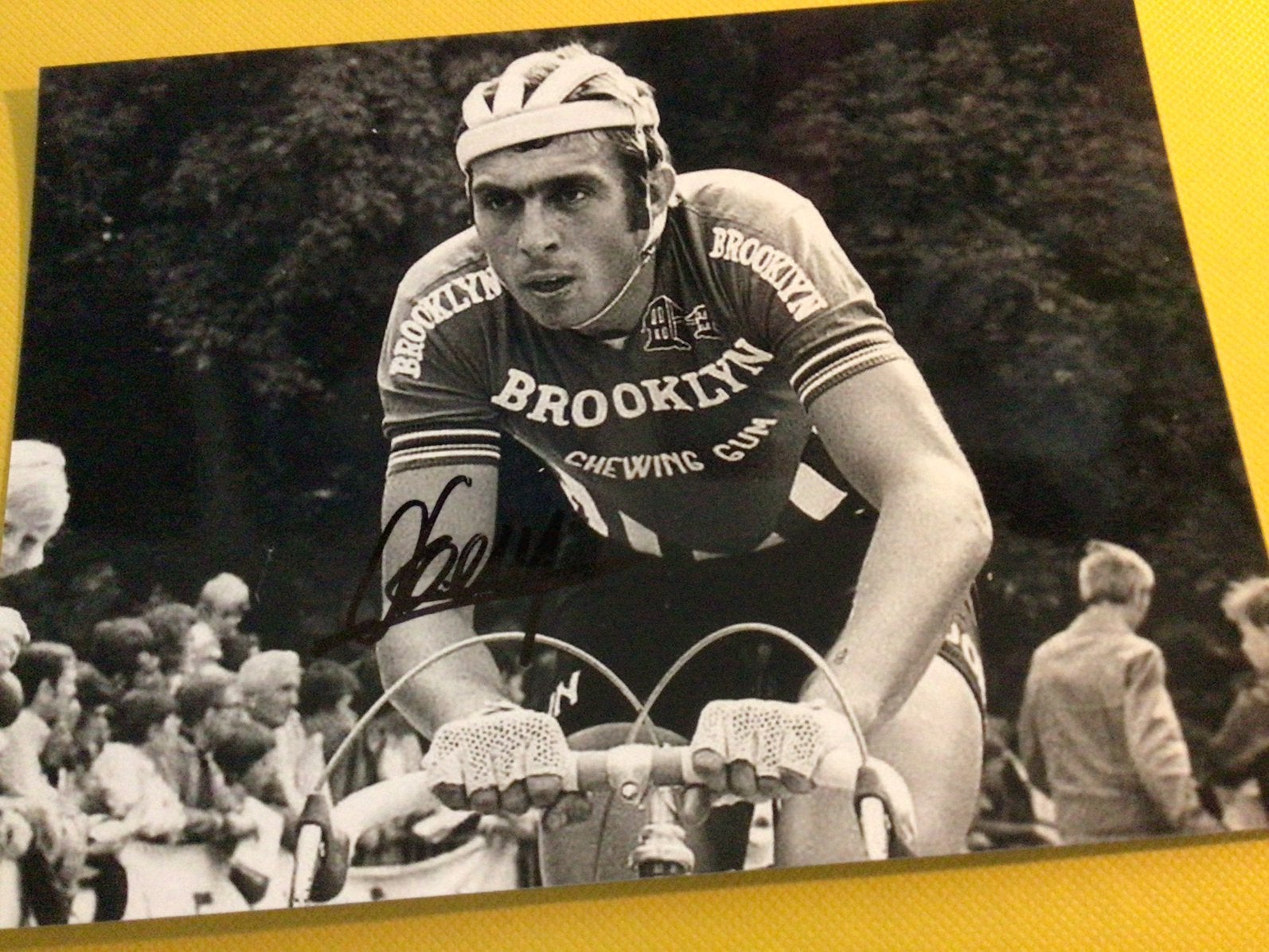 wielerfoto team gios brooklyn patrick sercu signe, Ophalen of Verzenden, Zo goed als nieuw