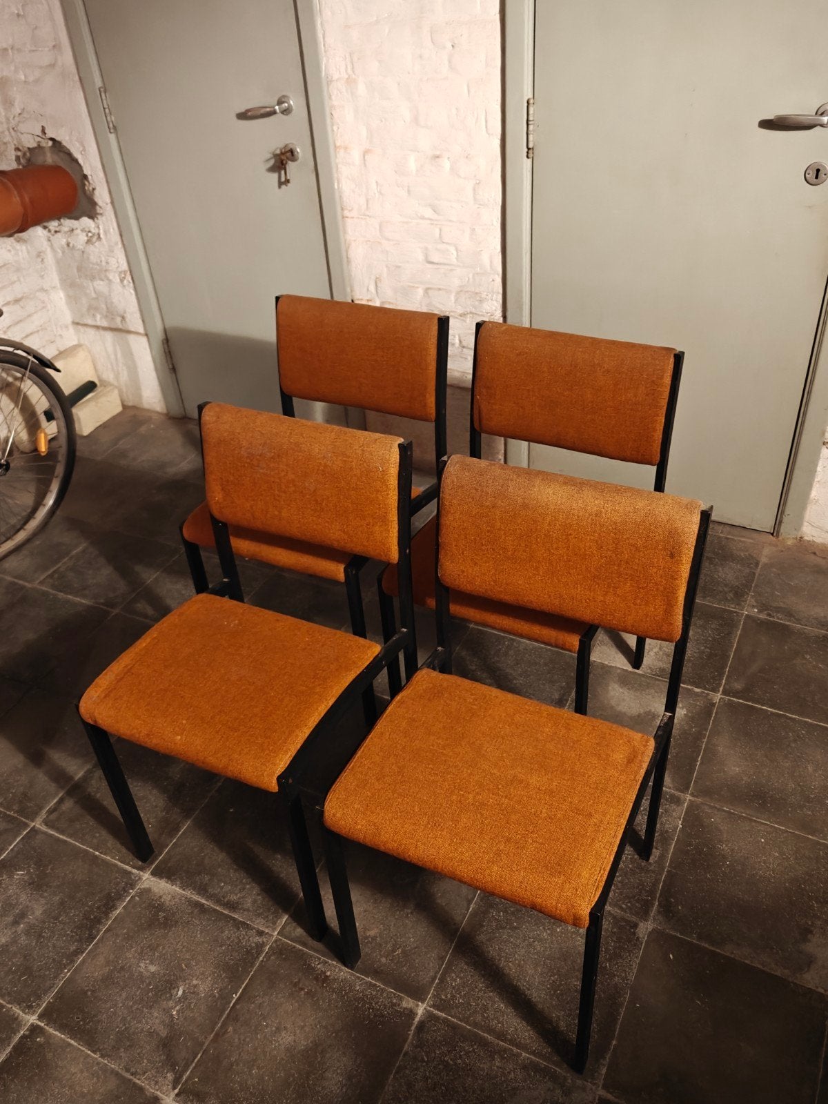 4 eettafelstoelen, Ophalen, Gebruikt, Overige kleuren, Stof