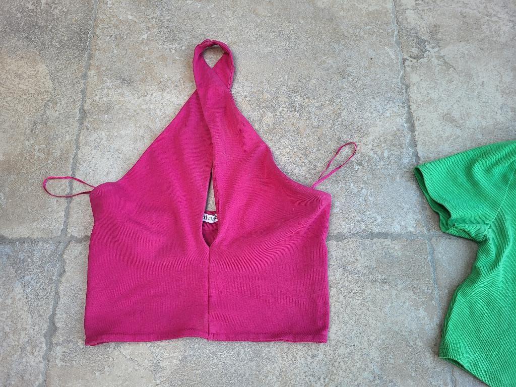 Merk Zara: fuchsia roze topje mt 176 (zie foto's), Kinderen en Baby's, Kinderkleding | Maat 176, Meisje, Ophalen of Verzenden