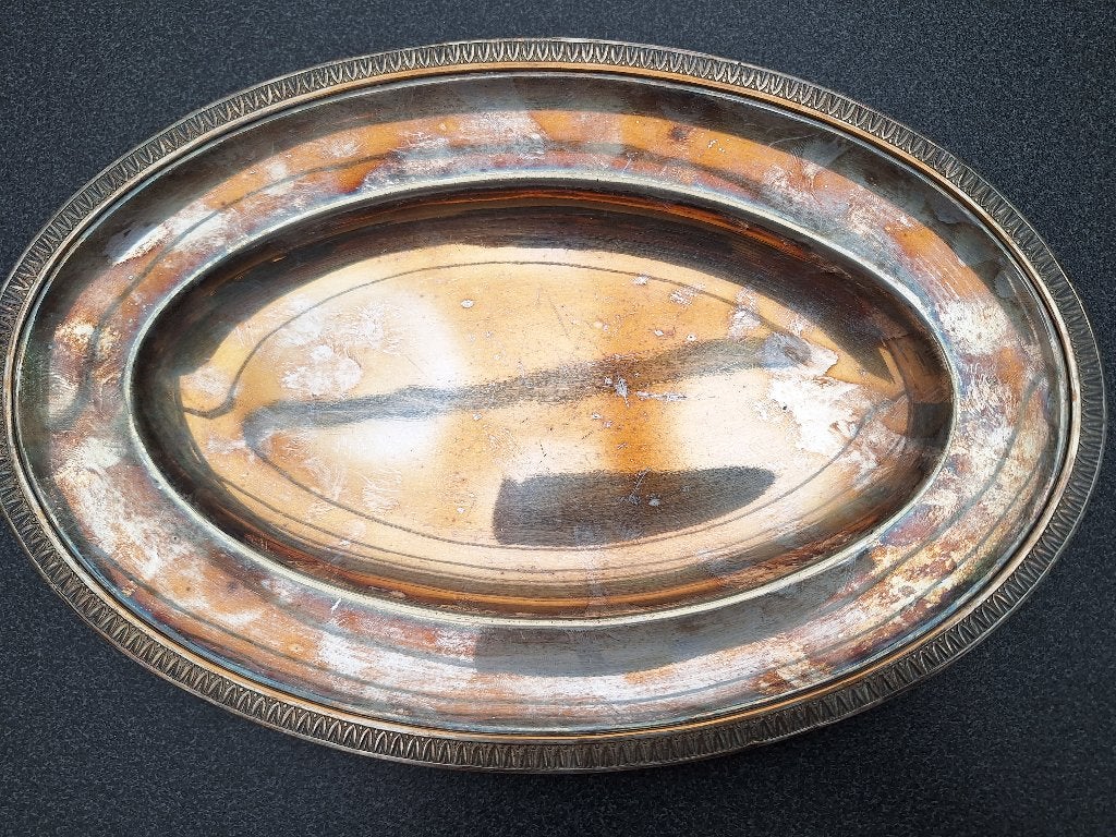 Plat ovale en métal argenté Cailar-Bayard, Antiquités & Art, Enlèvement ou Envoi