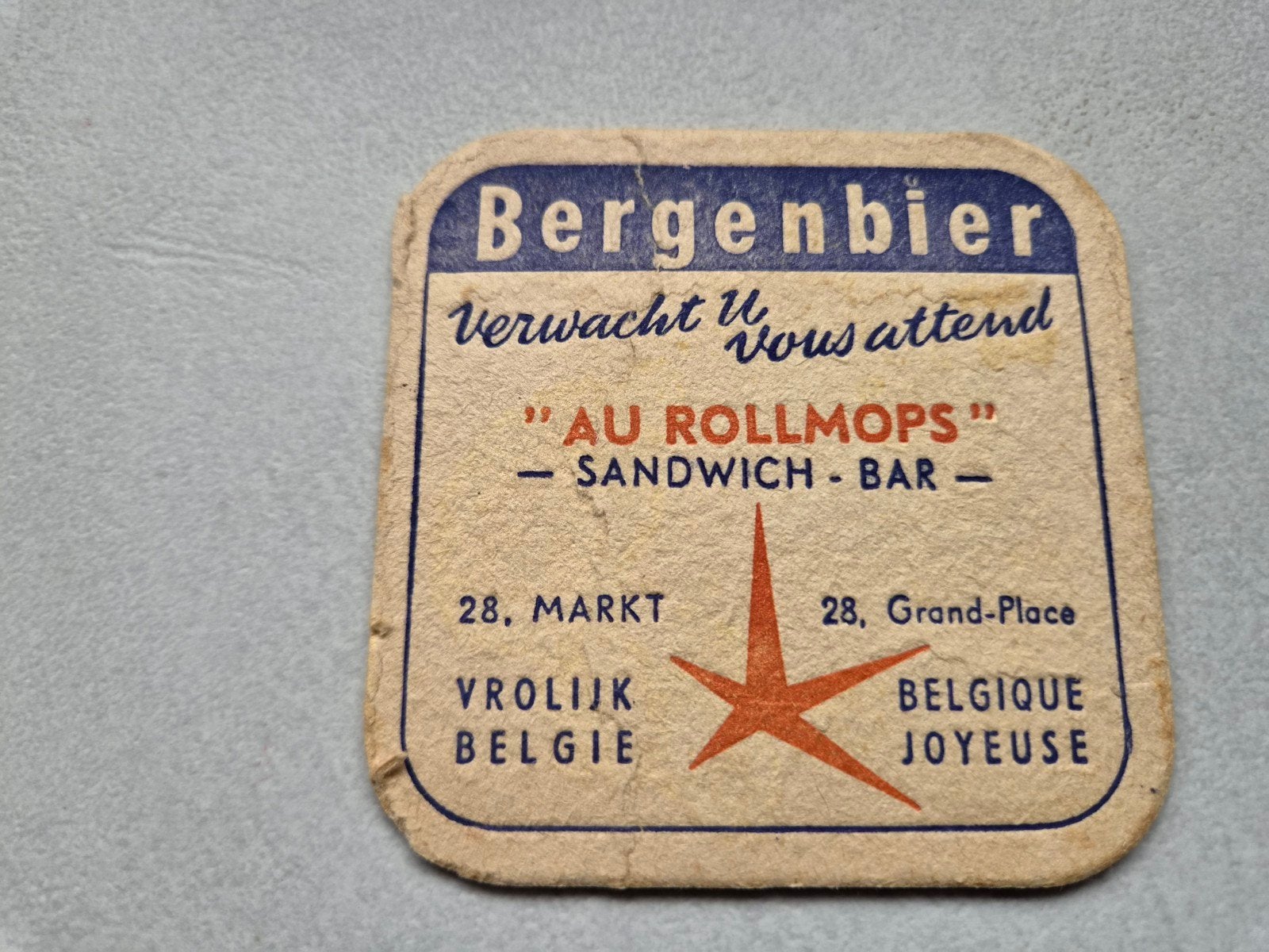 Bierviltje Bergenbier 1958, Verzamelen, Biermerken, Ophalen of Verzenden