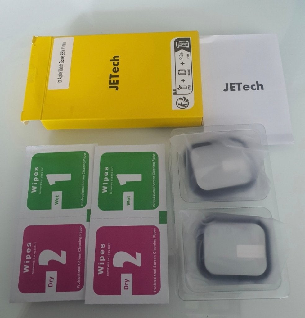 JETech Screenprotector / Case voor Apple Watch 41mm, Enlèvement ou Envoi, Neuf, Noir