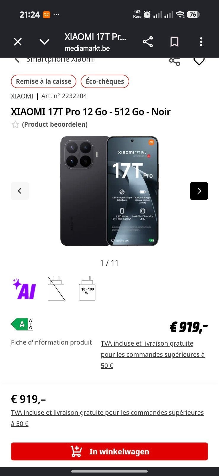 Xiaomi 17t pro à échanger, Télécoms, Téléphonie mobile | Marques Autre, Enlèvement