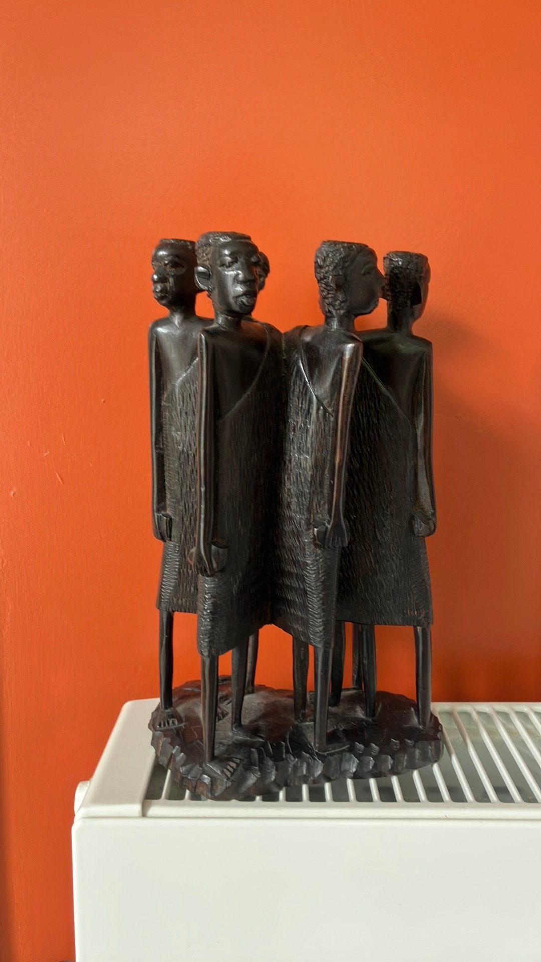 Afrikaans beeld handgemaakt 6 mannen Massai Tanzanie krijge, Ophalen of Verzenden, Afrika, Beeld