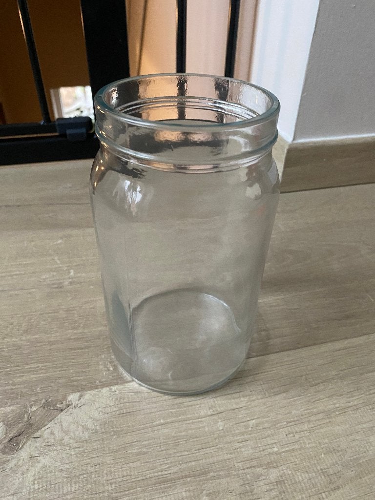 Ronde glazen vaas, Verre, Utilisé, 19 cm, Transparent