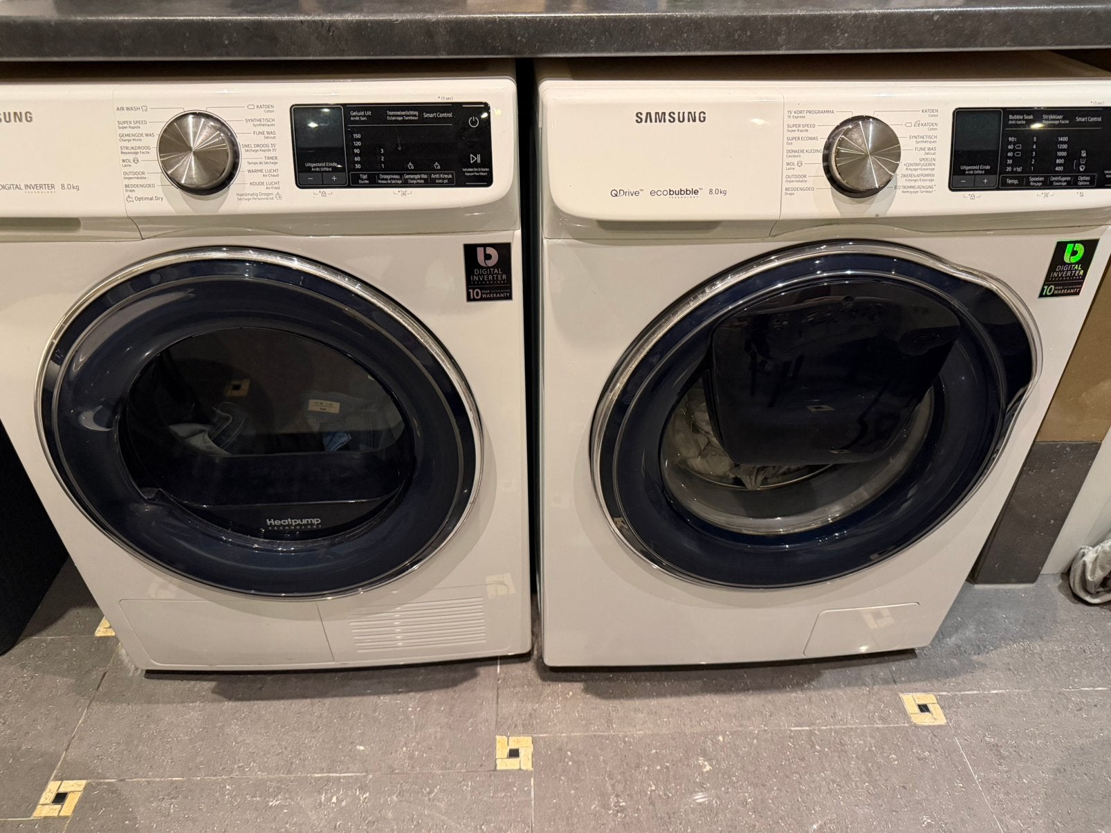 Samsung droogmachine en wasmachine 8kg, Ophalen, Zo goed als nieuw