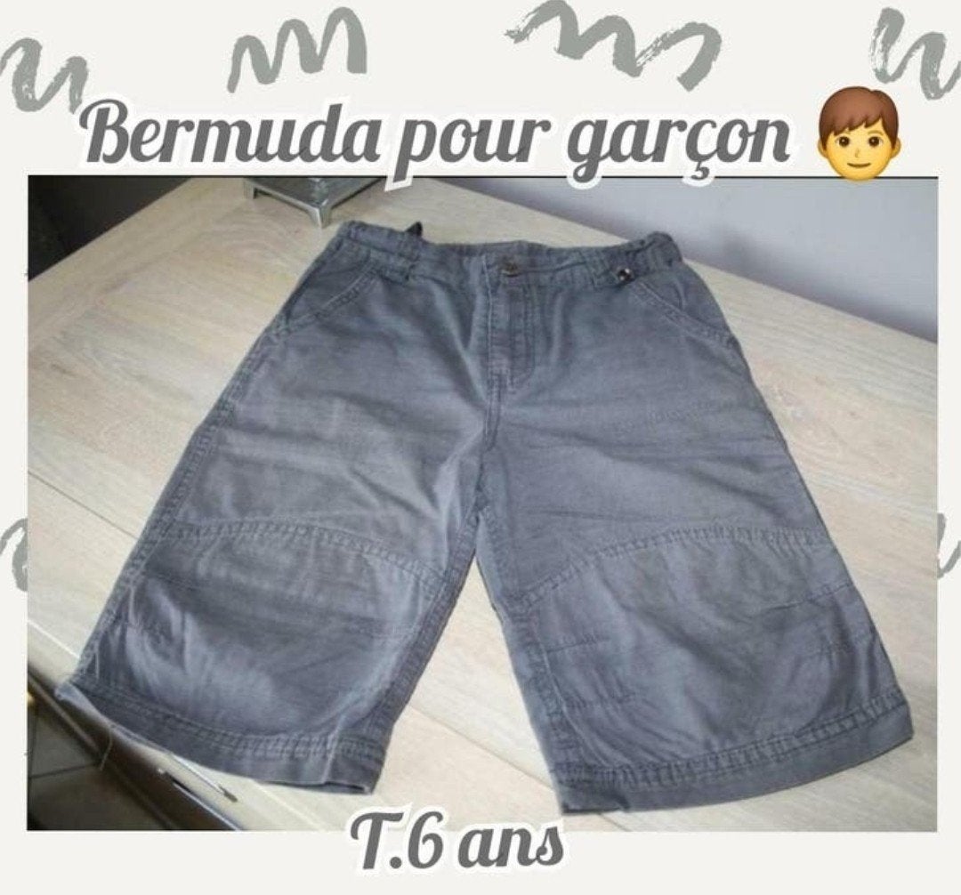 Bermuda pour garçon -gris-T.6 ans, Enfants & Bébés, Vêtements enfant | Taille 116, Enlèvement ou Envoi, Utilisé, Garçon
