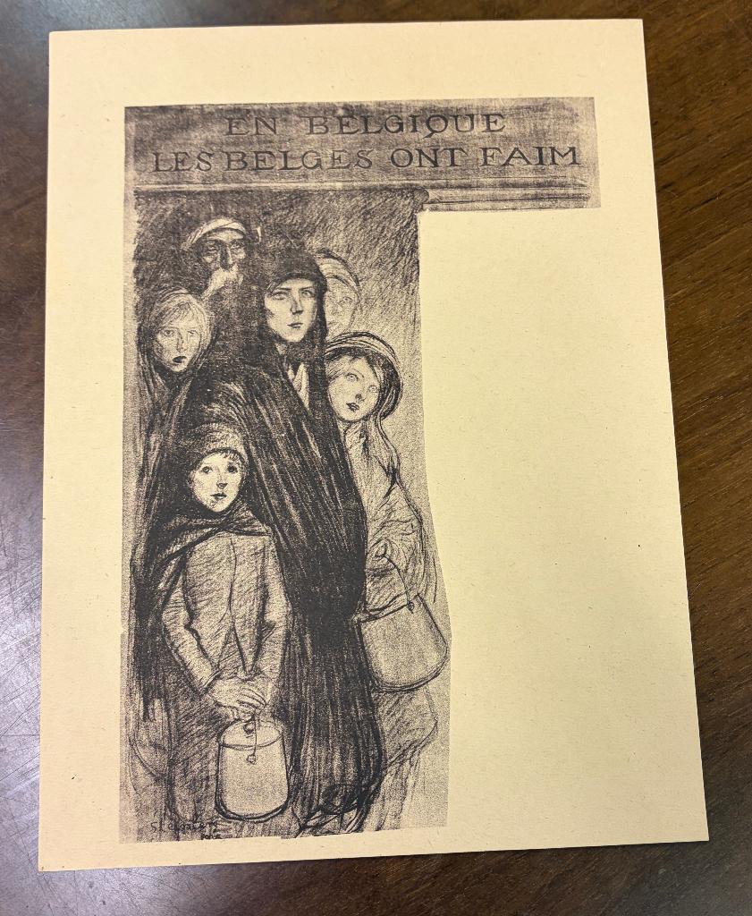 Steinlen Litho originale EN BELGIQUE LES BELGES ONT FAIM, Envoi