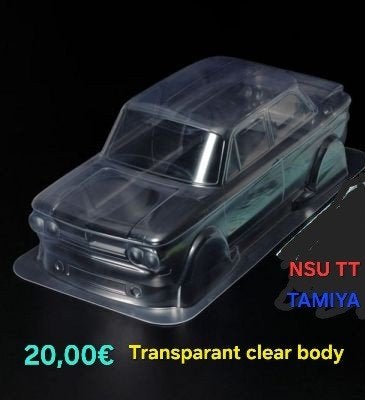 Nieuwe Tamiya NSU TT claer body, Ophalen of Verzenden, Nieuw, Overige schalen, Onderdeel