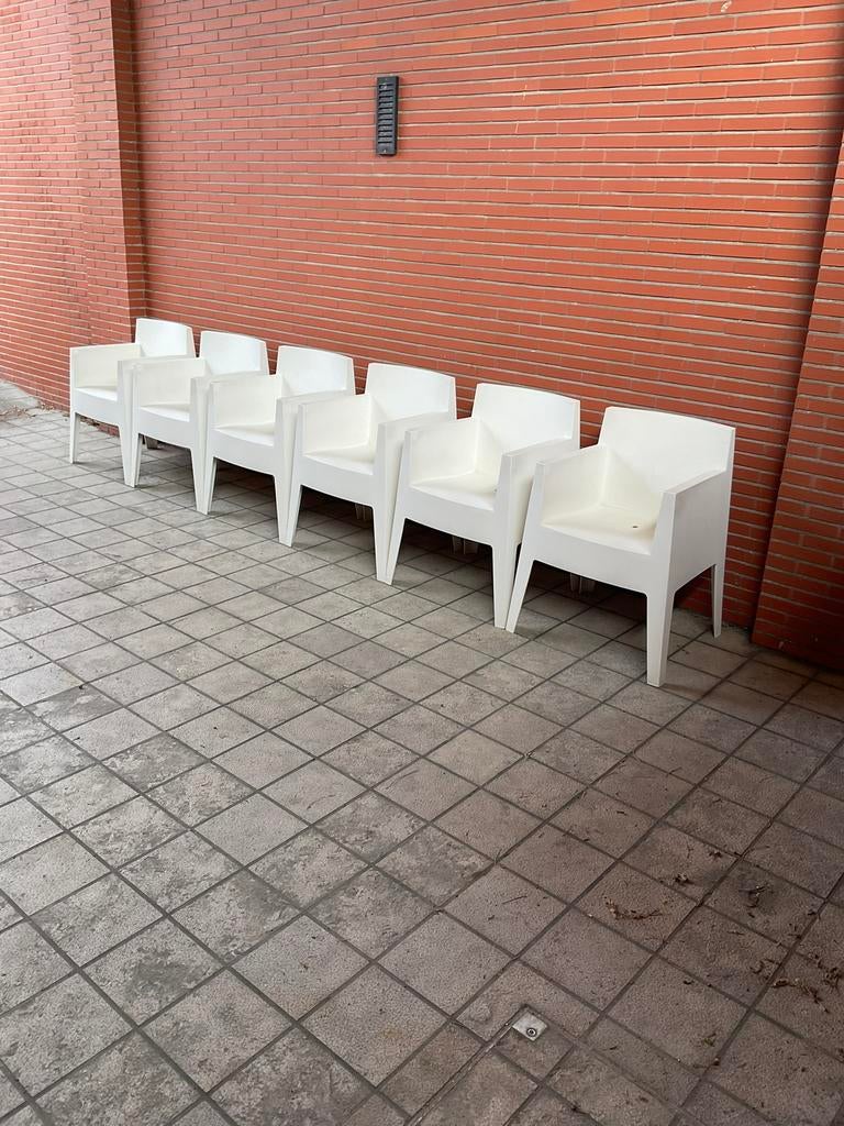 6 tuinstoelen Driade Toy by Philippe Starck wit, Ophalen, Gebruikt, Kunststof, Stapelbaar