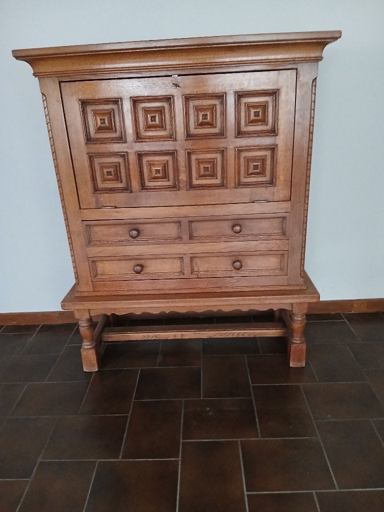 huis en inrichting, Huis en Inrichting, Kasten | Buffetkasten, Ophalen, Spaanse stijl, 100 tot 150 cm, Eikenhout
