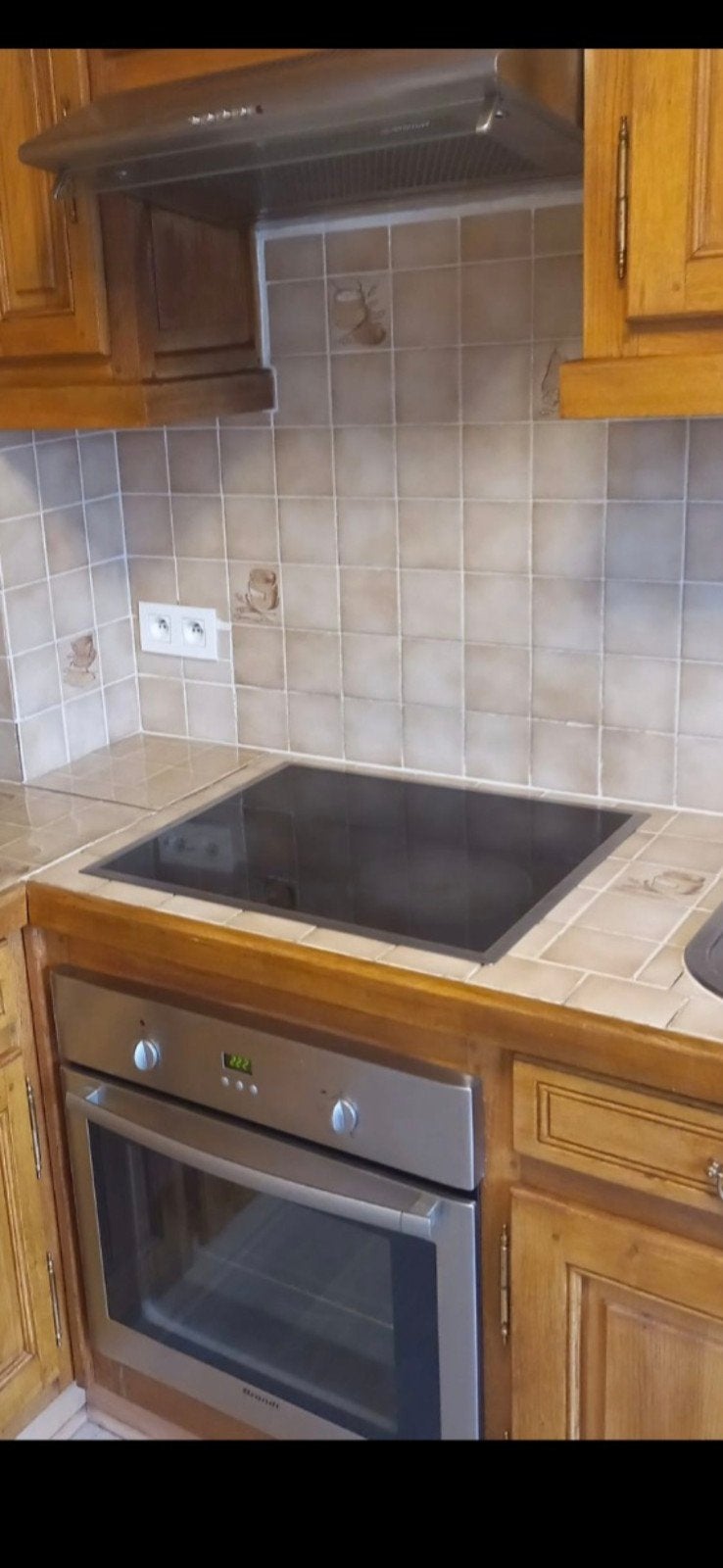 Afzuigkap + keramische kookplaat + oven, Ophalen, Gebruikt, Staal of Inox, Overige typen