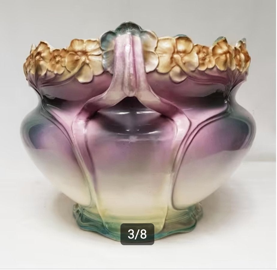 Art Nouveau Cache pot - Bonn , Franz Ant.Mehlem., Antiek en Kunst, Ophalen of Verzenden