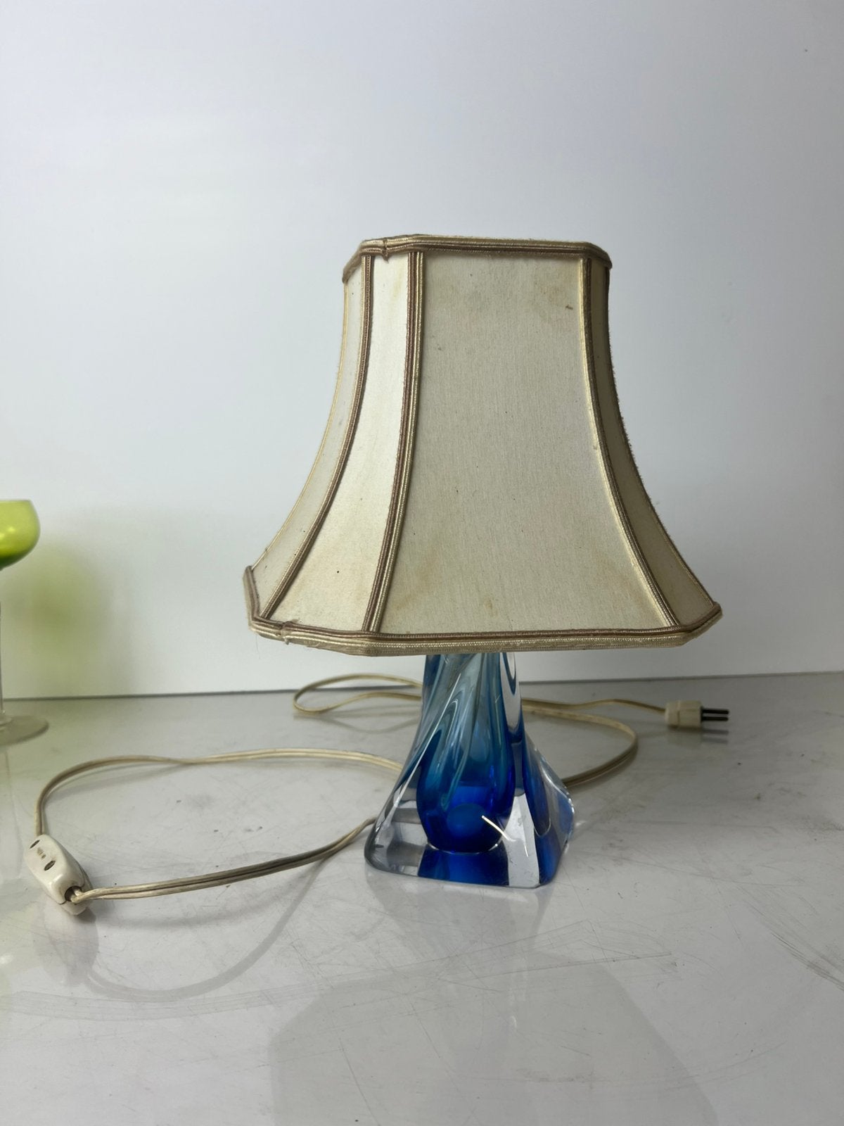 Lampe bleue Val Saint Lambert, Antiquités & Art, Enlèvement