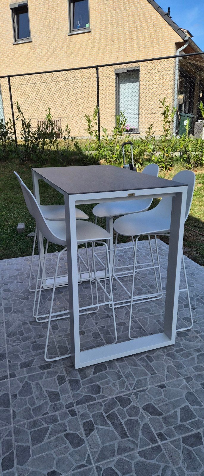 Table et chaises Bristol blanches, Jardin & Terrasse, Tables de jardin, Enlèvement