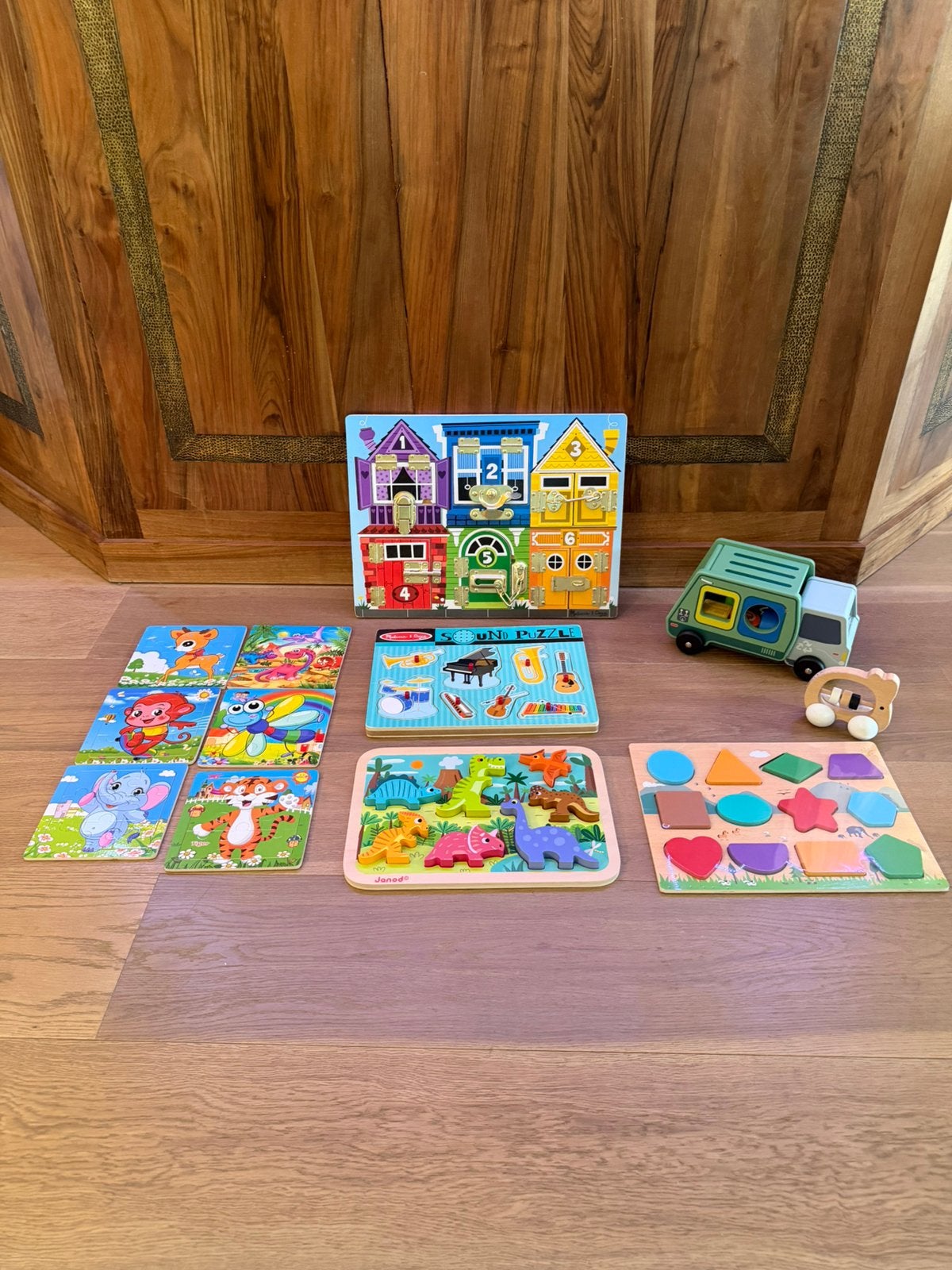 lot de jeux éducatifs en bois – Melissa & Doug, Janod, Enlèvement, Comme neuf