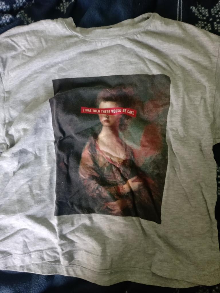Grijze T-shirt " I was told there would be cake", Kleding | Dames, T-shirts, Ophalen of Verzenden, Maat 34 (XS) of kleiner