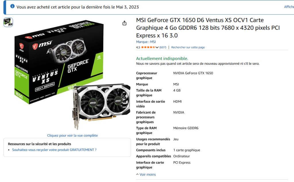 grafische kaart, Computers en Software, Ophalen, HDMI, PCI-Express 3, Gebruikt