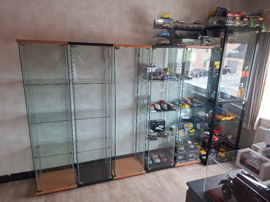 4 vitrinekasten, Huis en Inrichting, Kasten | Vitrinekasten, Ophalen, Minder dan 50 cm, Glas, 150 tot 200 cm