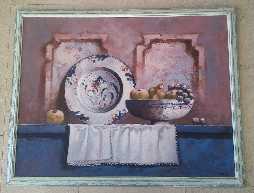 Nature morte variée vers 1975 - signée Coral, Antiquités & Art, Enlèvement ou Envoi