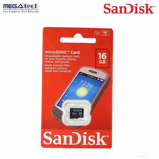 Geheugenkaart microSDHC 16GB, Computers en Software, Beschrijfbare discs, Ophalen of Verzenden, Nieuw, Scandisk