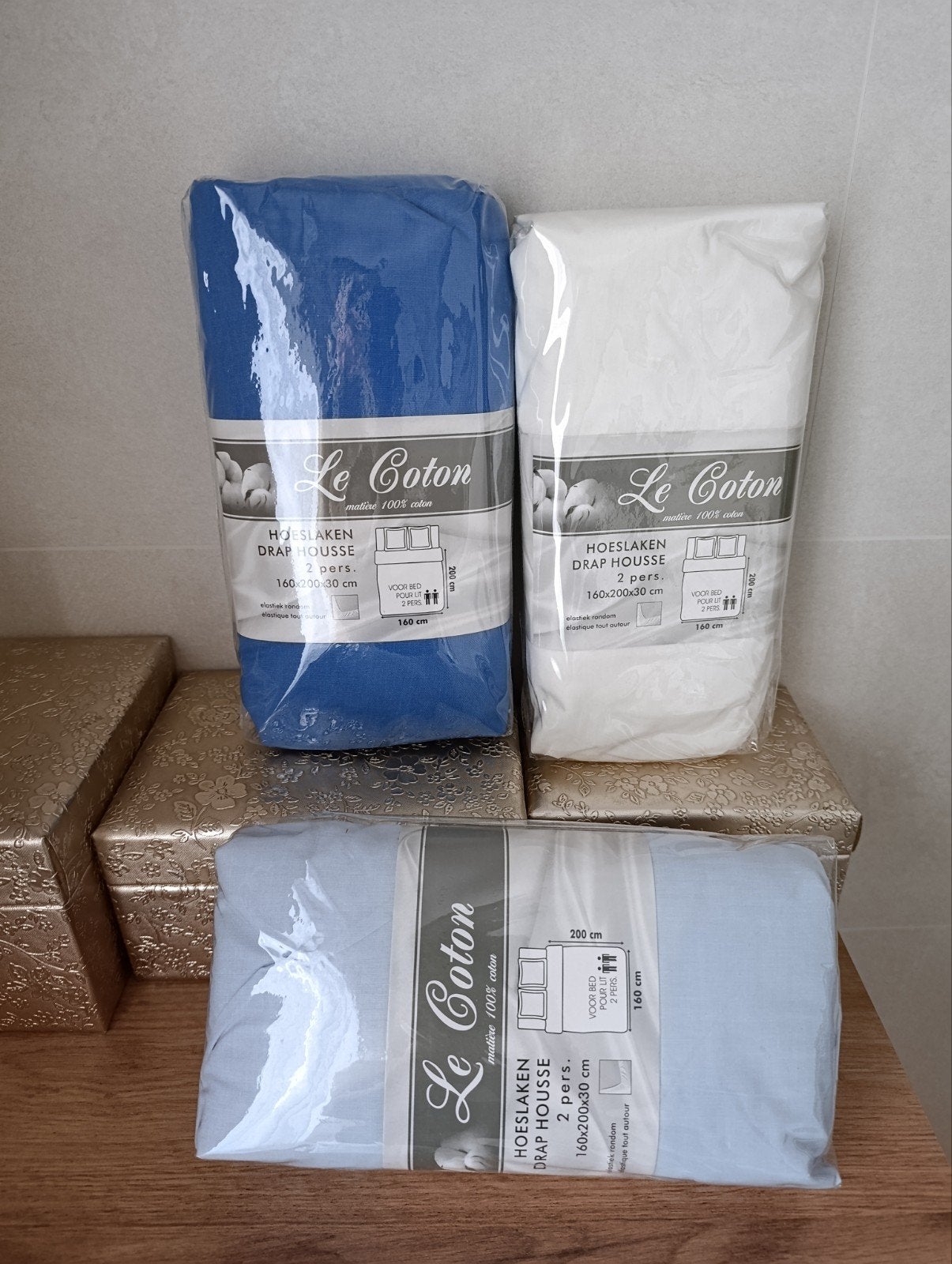 lot de 3 draps housse, Ophalen of Verzenden, Nieuw