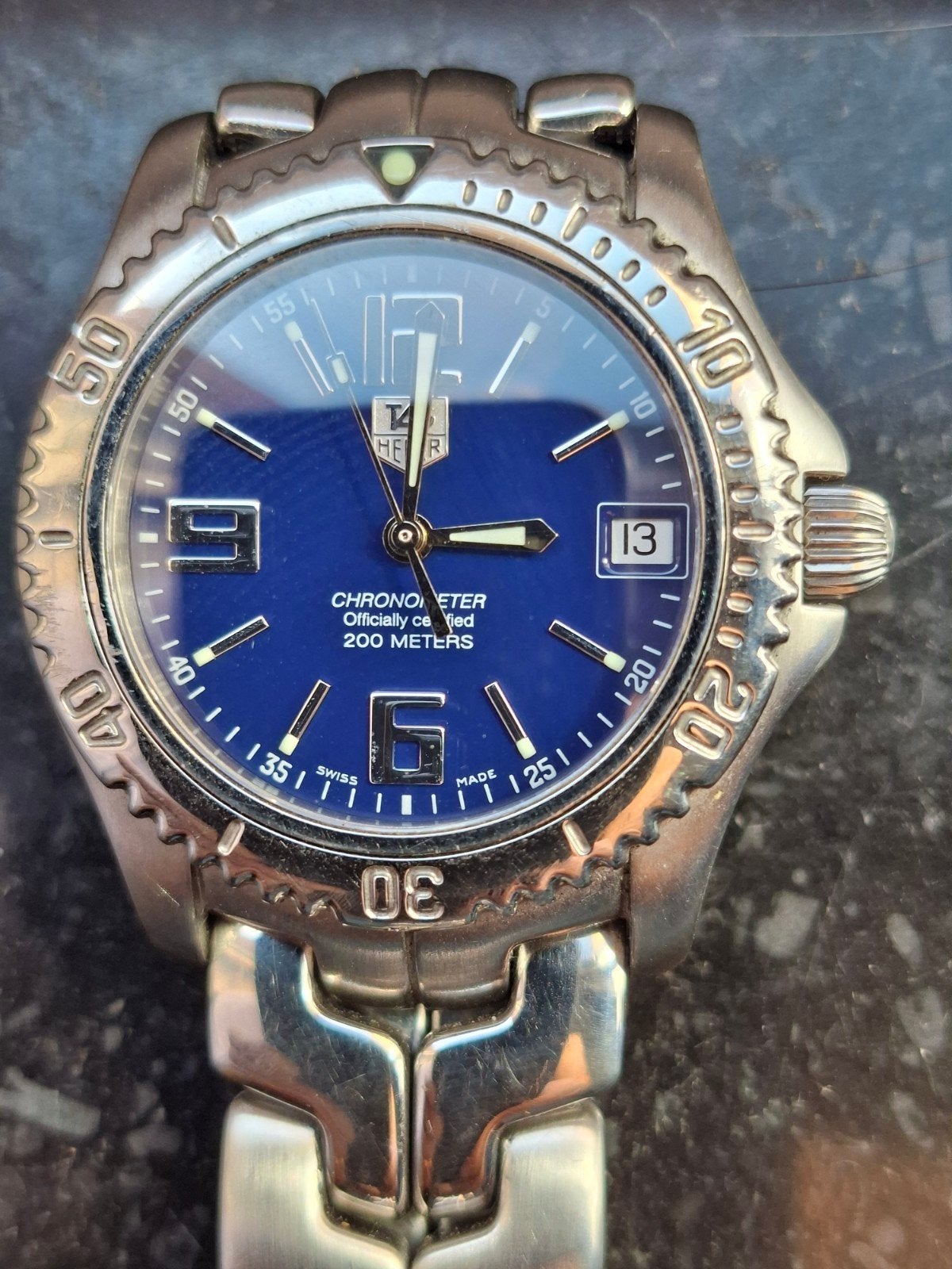 tag heur link chronometer 200m, Montre-bracelet, Autres marques, Enlèvement ou Envoi, Acier