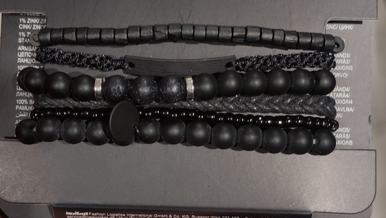 Lot de 3 Bracelets Homme Noir – Style Élégant & Tendance, Bijoux, Sacs & Beauté, Enlèvement ou Envoi, Neuf, Noir, Argent