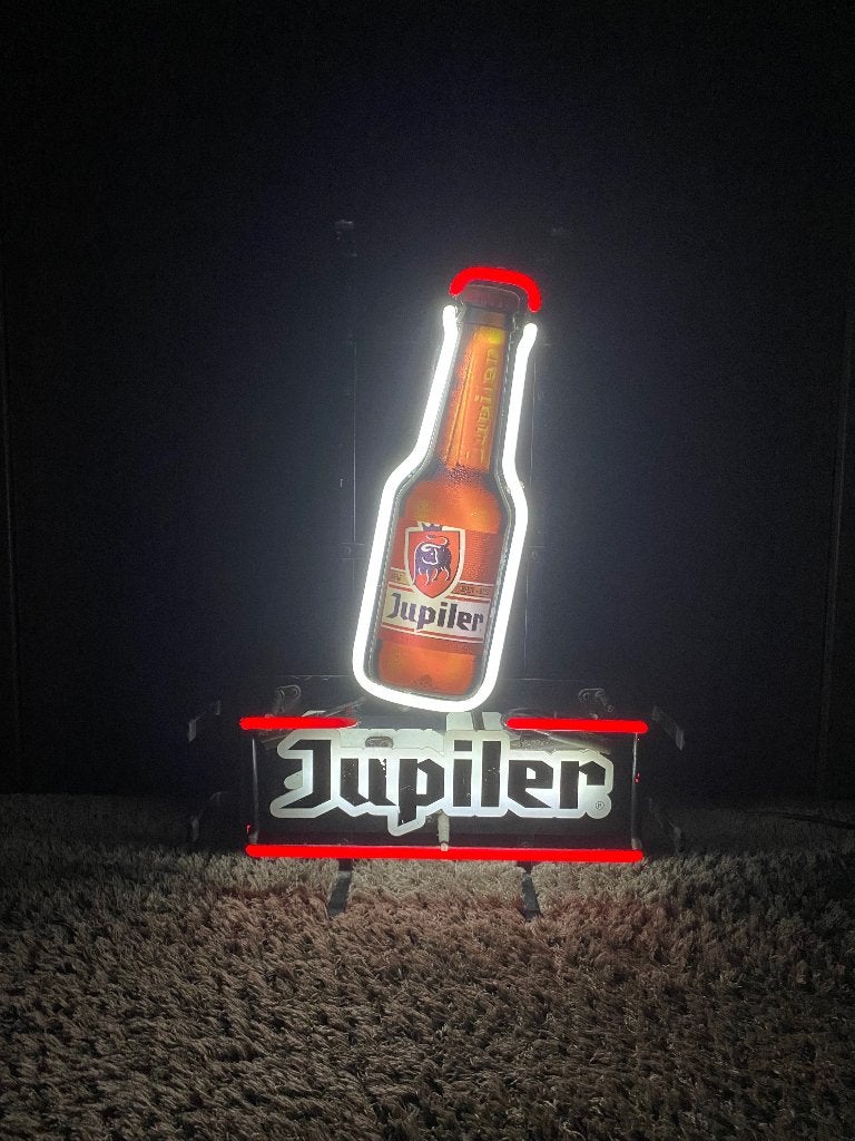 Jupiler lichtreclame vintage, Ophalen, Gebruikt, Reclamebord, Plaat of Schild, Jupiler