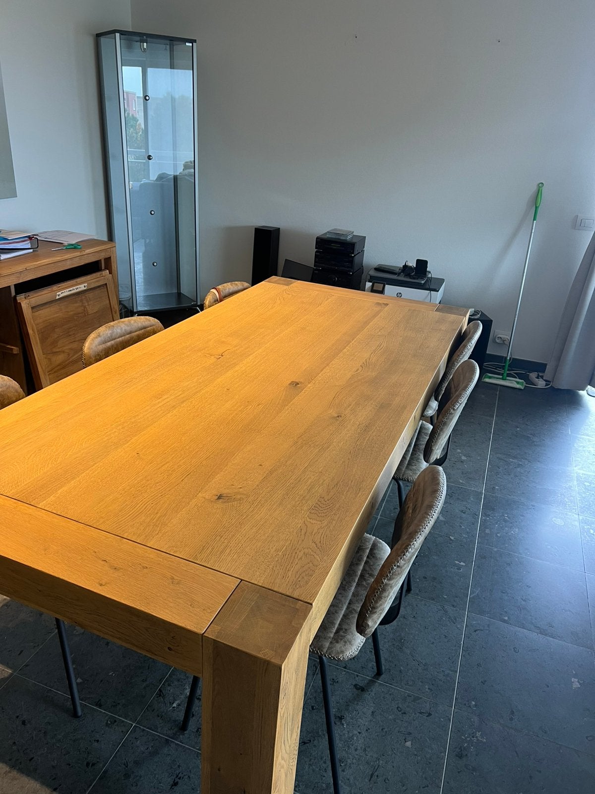 Houten eettafel te koop, Comme neuf, 100 à 150 cm, Enlèvement, Rectangulaire