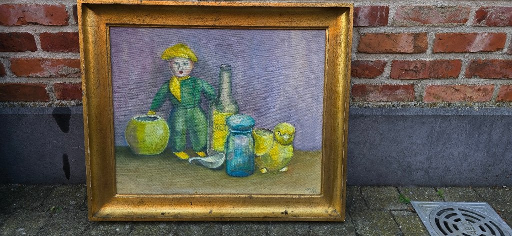 Schilderij Gerda Dyck - stil leven, Antiquités & Art, Art | Peinture | Classique, Enlèvement, Expressionniste, Nature morte
