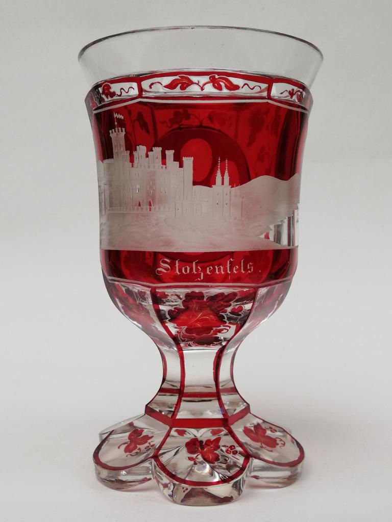 Beau grand verre - Château de Stolzenfels - Bohême - XIXe, Enlèvement ou Envoi