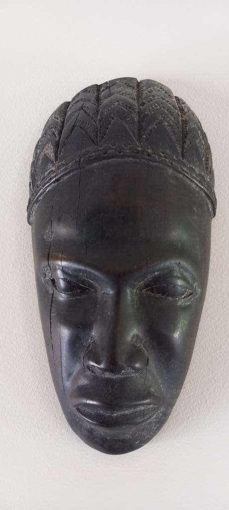 Afrikaans hoofdsculptuur in hout, Ophalen of Verzenden