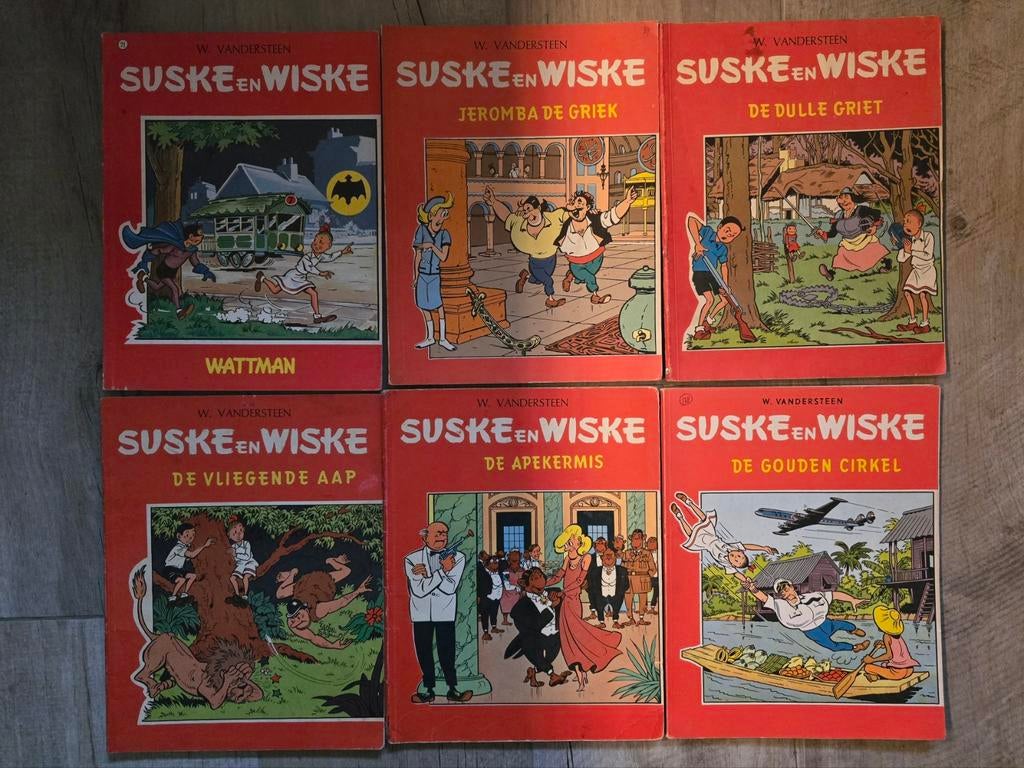 Suske en Wiske , 6 x 1ste druk, Boeken, Gelezen, Willy Vandersteen, Ophalen of Verzenden, Meerdere stripboeken