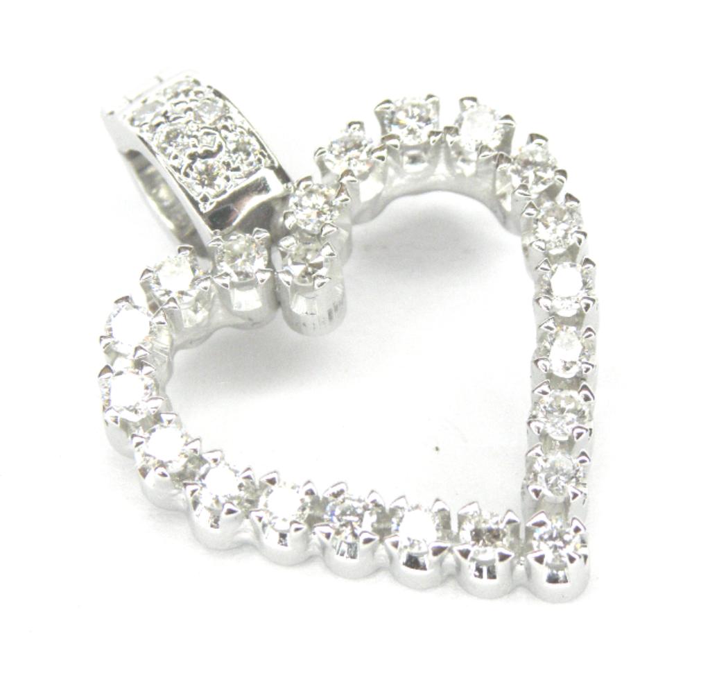 Pendentif collier coeur en or 18 carats avec de magnifiques, Bijoux, Sacs & Beauté, Enlèvement ou Envoi, Comme neuf, Or, Avec pierre précieuse