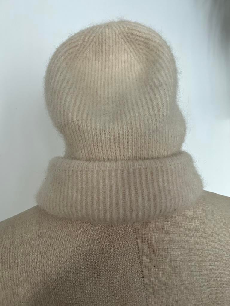 Samsoe Samsoe alpaca crèmekleurige muts / beanie, Ophalen of Verzenden, Zo goed als nieuw