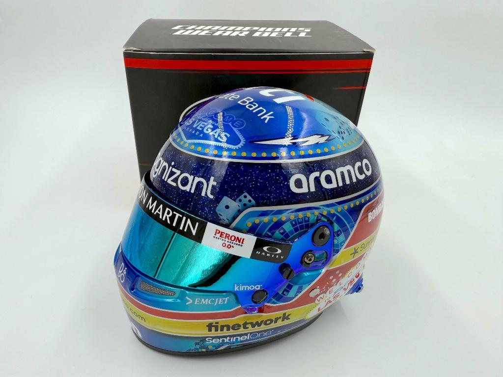 1/2 helmet casque F1 Alonso Las Vegas 2023 (Aston Martin), Enlèvement ou Envoi