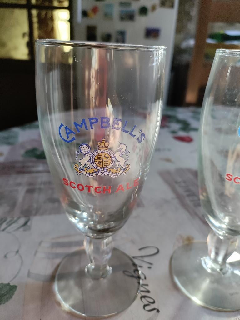 8 verres à Scotch Campbell's pour 4€, Enlèvement ou Envoi, Utilisé, Verre à bière