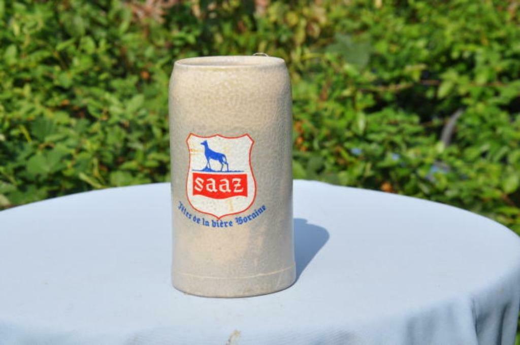 §§ chope en gres saaz 1litre, Enlèvement ou Envoi, Utilisé, Chope(s), Autres marques
