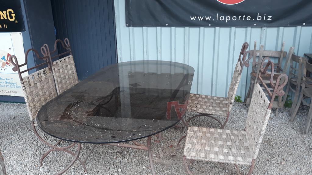 Table en verre, Enlèvement, Utilisé, Ovale, Métal