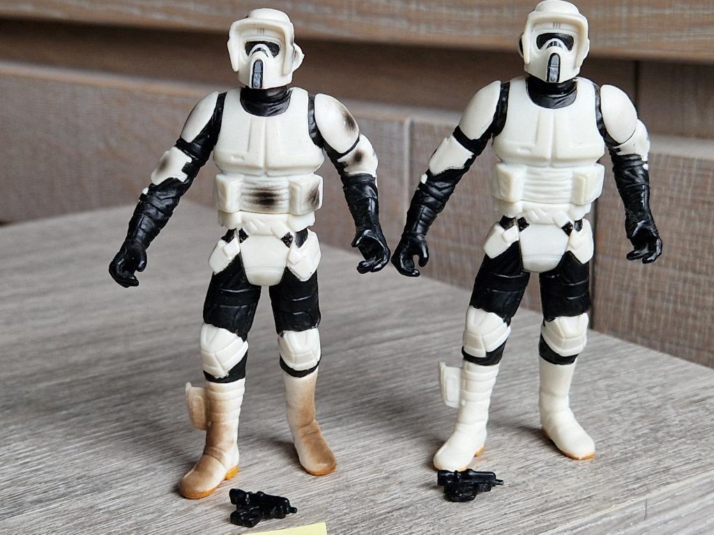 Star Wars Hasbro 2 Biker scout Dirty + Clean Power Jedi POTJ, Enlèvement ou Envoi, Comme neuf, Figurine