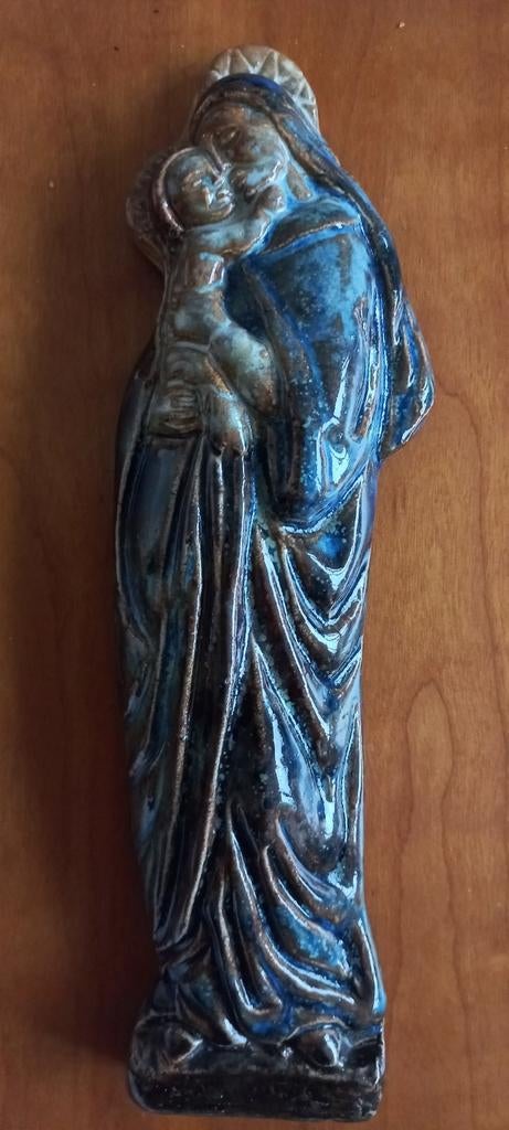 Heel mooie madonna in geglazuurde keramiek ( Belgium )., Enlèvement ou Envoi