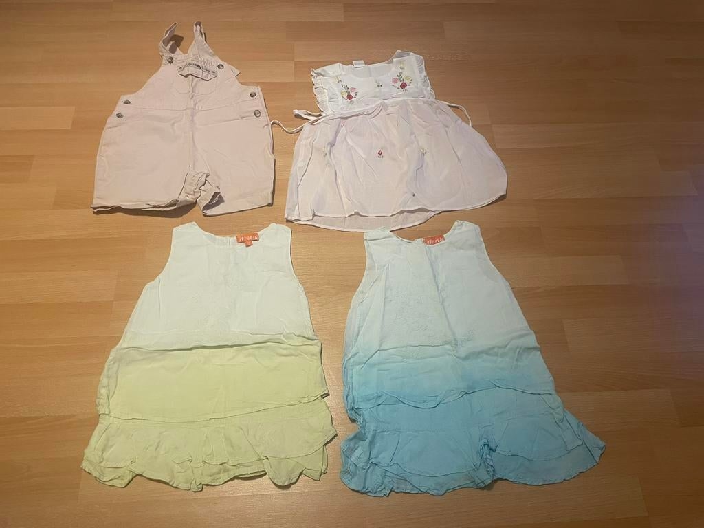 Lot de 3 robes légères + 1 salopette taille 92 (2 ans), Enlèvement, Utilisé, Taille 92