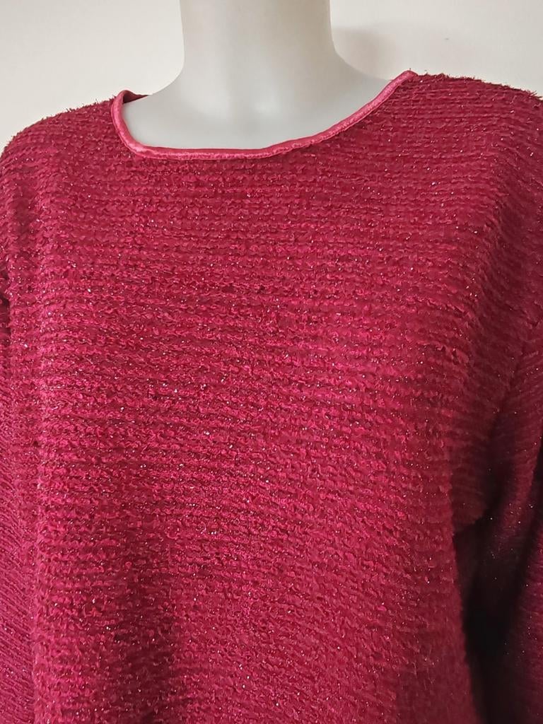 Prachtige bordeauxrode trui met glinsterend breiwerk met tex, Kleding | Dames, Ophalen of Verzenden, Legging