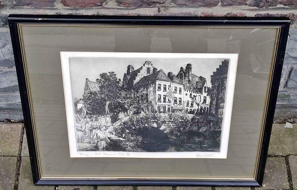 gravure bruges signe albert goethals, Enlèvement ou Envoi