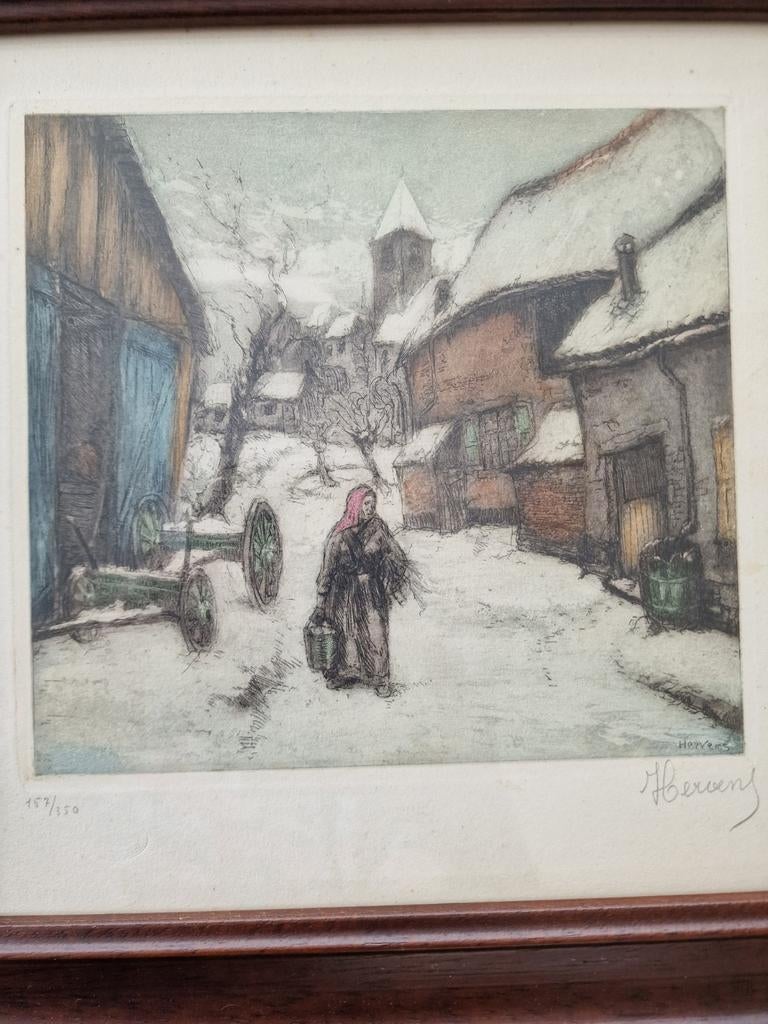Jacques Hervens, Antiek en Kunst, Kunst | Etsen en Gravures, Ophalen of Verzenden