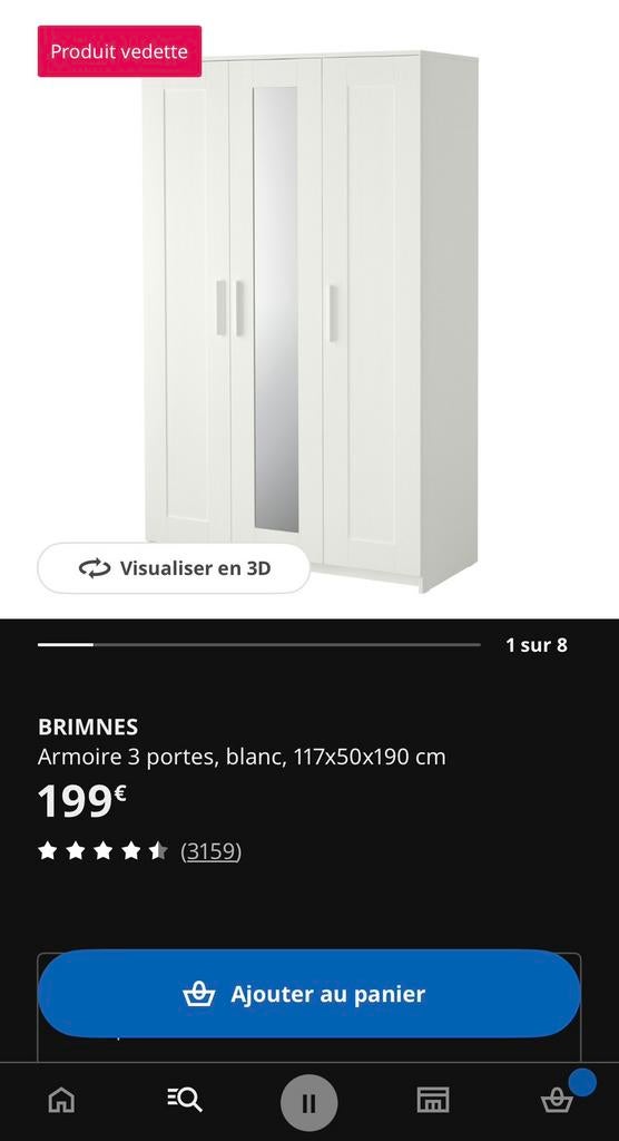 Armoir ikea, Enlèvement, Comme neuf