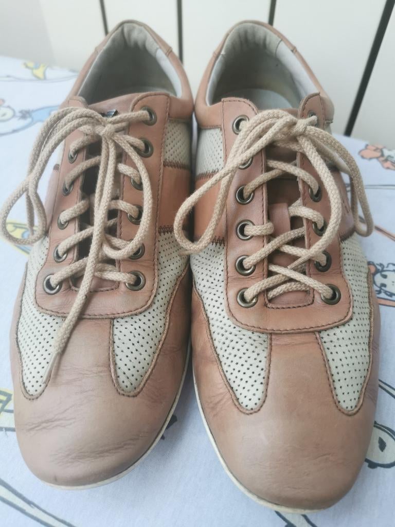 Chaussures pour hommes en cuir marron beige de la marque Arm, Enlèvement ou Envoi, Porté, Brun