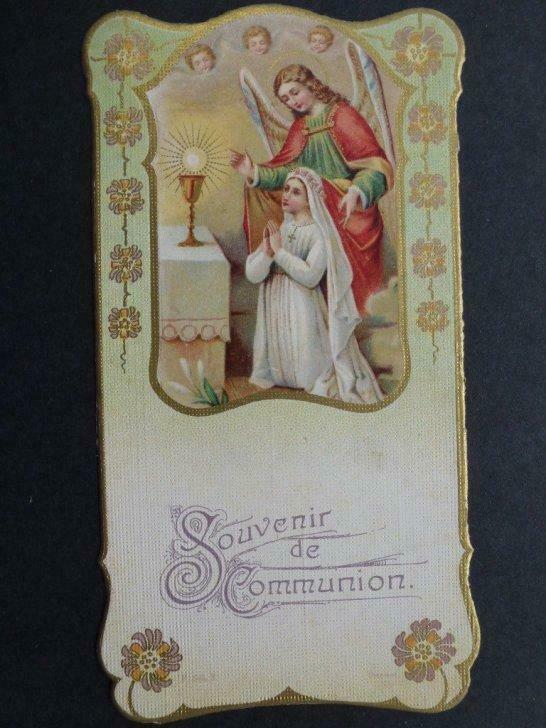 oud prentje souvenir de communion, Envoi, Image pieuse