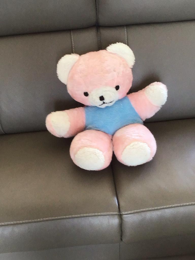 Ours en peluche rose et blanc, Enlèvement, Comme neuf, Ours